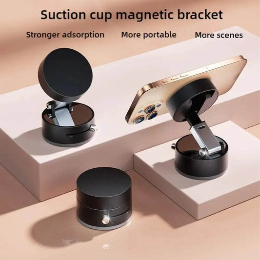 Vacuum Adsorption Magnetic Suction Cup Phone Mount Double Sided Hands-Free Magnetic Cell Phone Holder For Car/Gym/Mirror/Smoot - My Chroma Cart