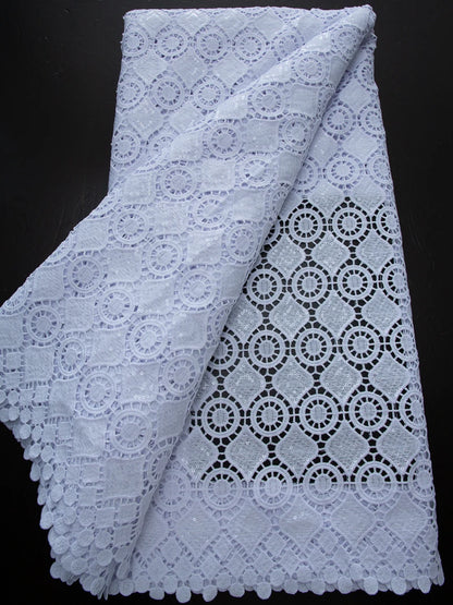 White Nigerian Lace Fabric 2025