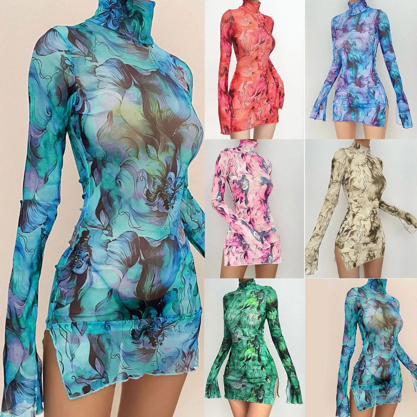 Women’s Y2K Mesh Vintage Dress