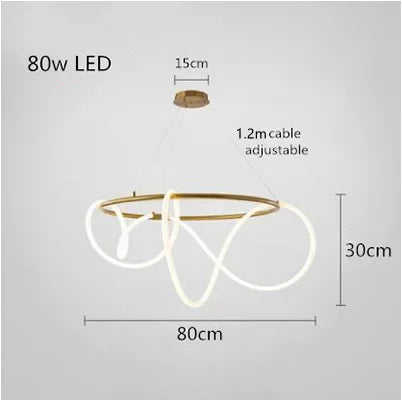 Nordic Gold LED Chandelier Dining Light