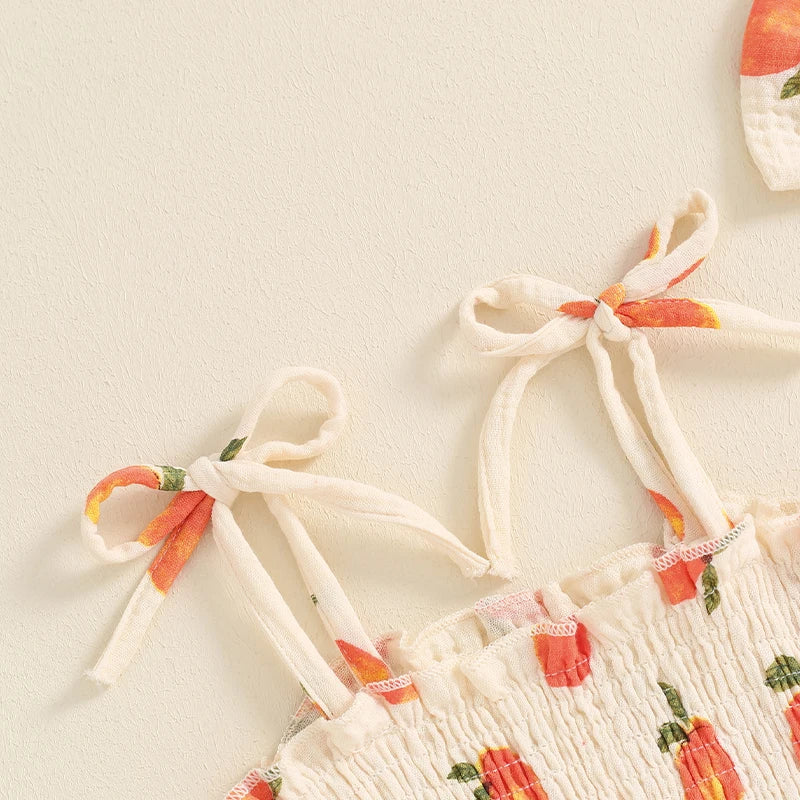 Baby Girl Peach Romper with Headband