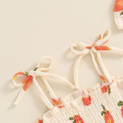 Baby Girl Peach Romper with Headband