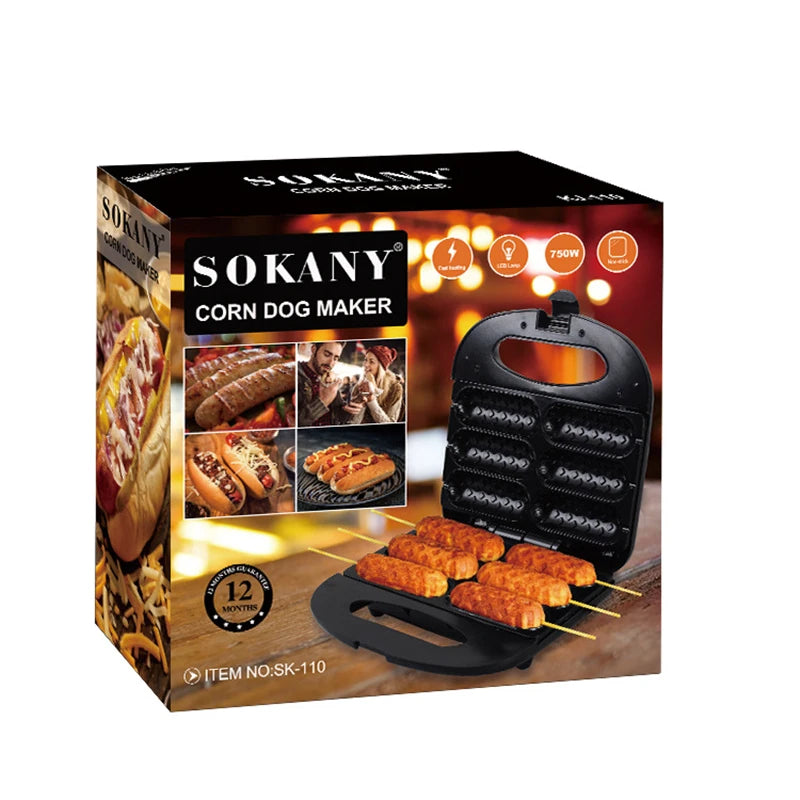 6-Hole Hot Dog Maker Breakfast Machine