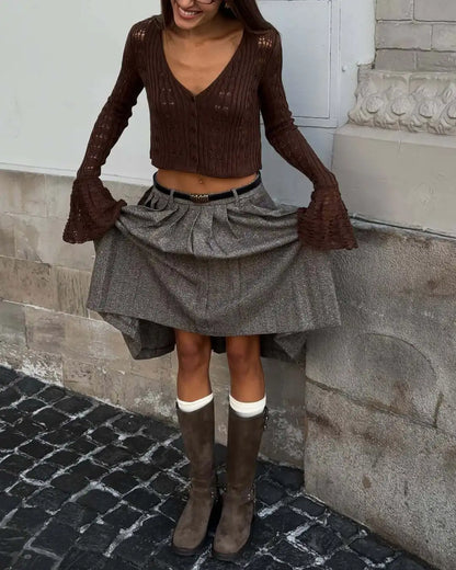 Tuularose Knitted V-Neck Top