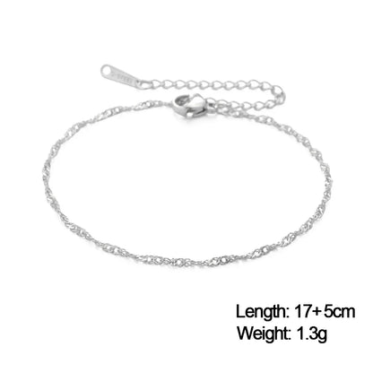 Skyrim Stainless Steel Gold Color Bracelet Twist Figaro Cuban Chain Bracelets Women Trendy Minimalist Jewelry Gifts Wholesale