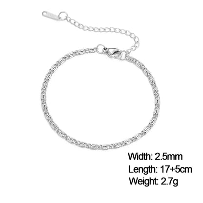 Skyrim Stainless Steel Gold Color Bracelet Twist Figaro Cuban Chain Bracelets Women Trendy Minimalist Jewelry Gifts Wholesale