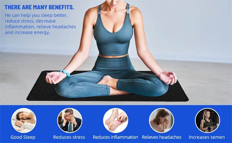 Earthing Mat with Wristband Soft PU Grounding Mat Pad Healthy Balance for Anxiety Relief & Better Sleep Earth Connected Therapy - My Chroma Cart