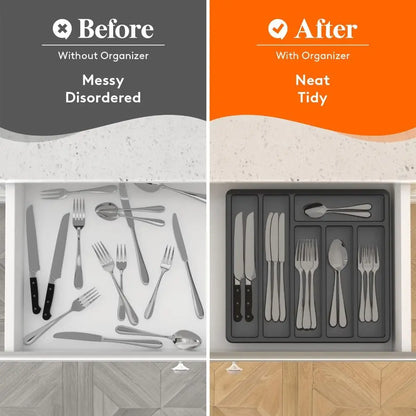 Silverware Organizer Tray with Lid