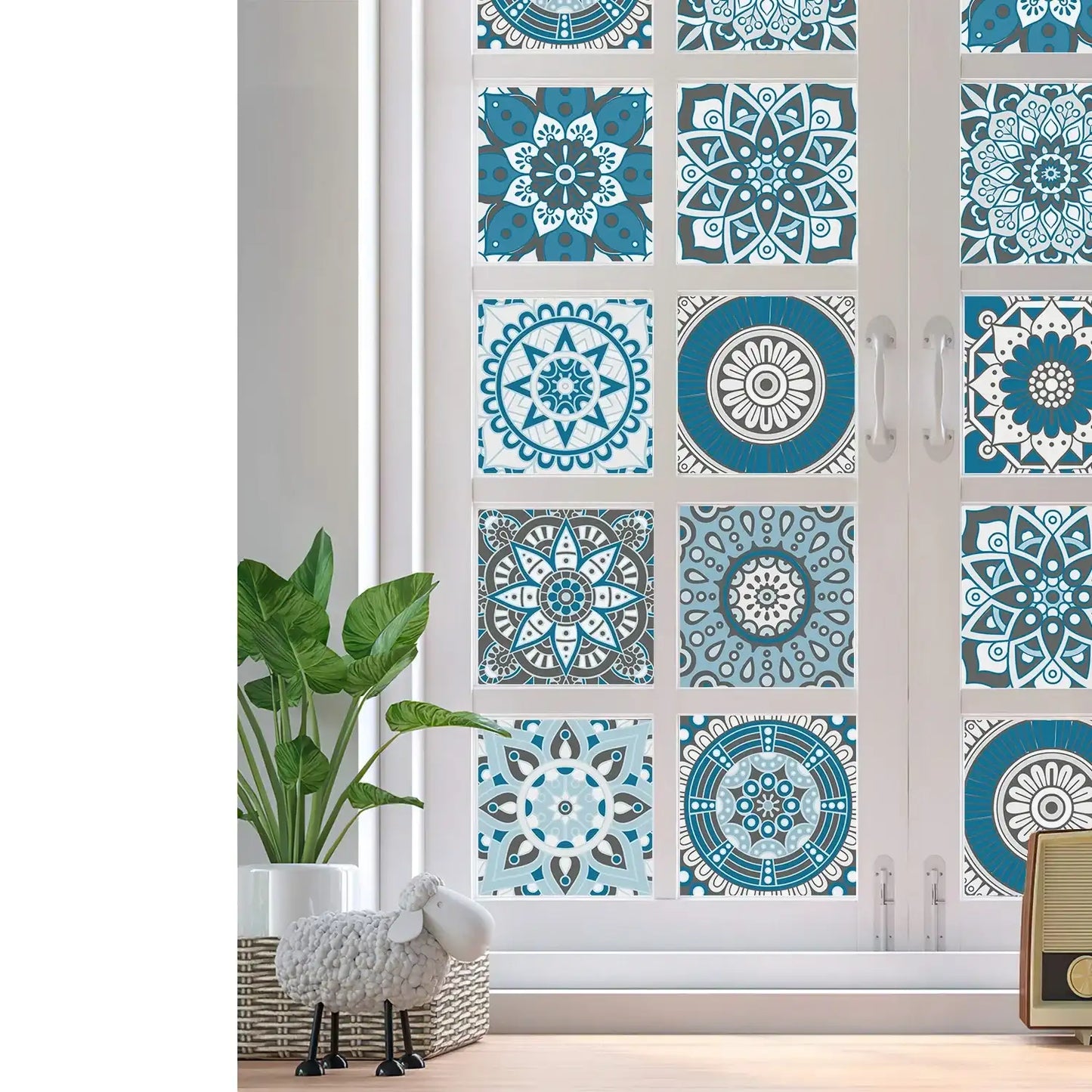24 PCS Modern Style PVC Tile Stickers Waterproof Antifouling Self Adhesive  Kitchen Bathroom Floor Art Wall Decor Decals