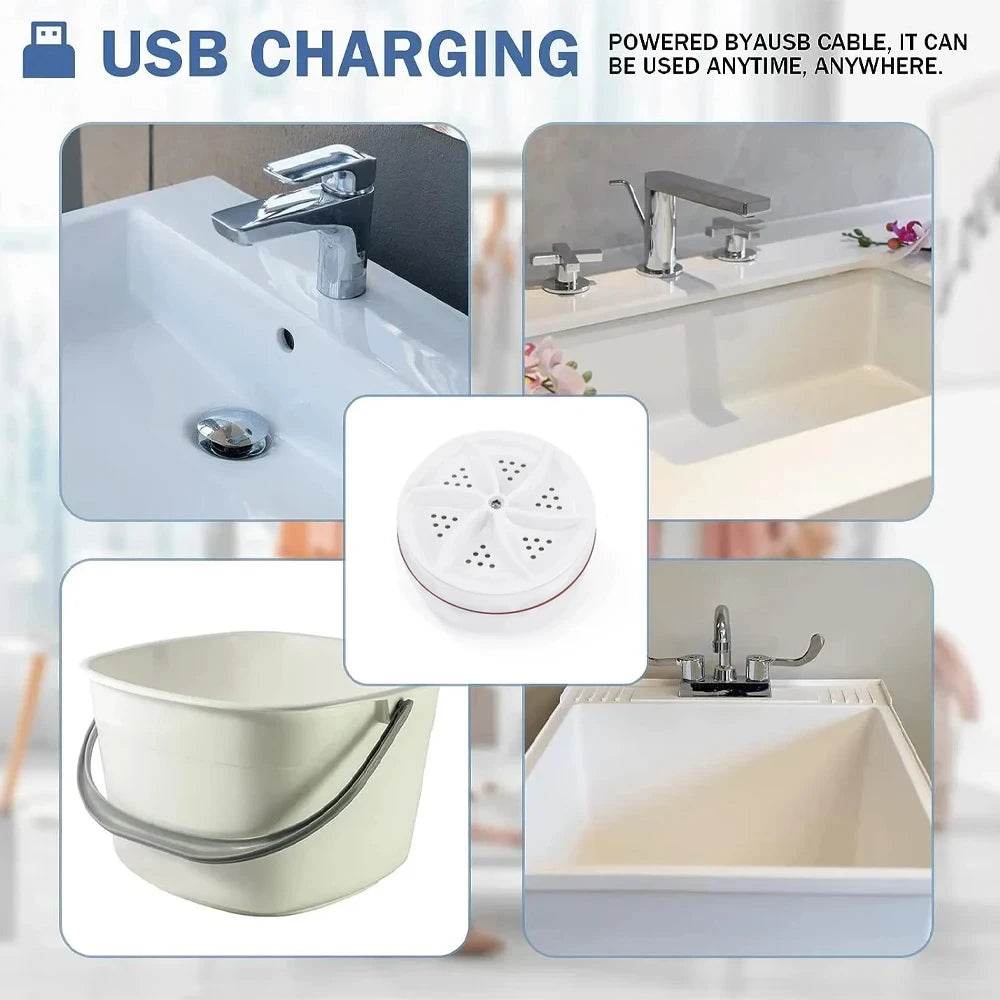 Mini Washing Machine USB Rotating Turbine Portable Washing Machine For Socks Underwear Wash Dishes For Travel Home Business Trip - My Chroma Cart