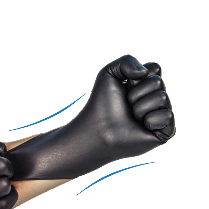 100pcs Disposable Black Nitrile Gloves