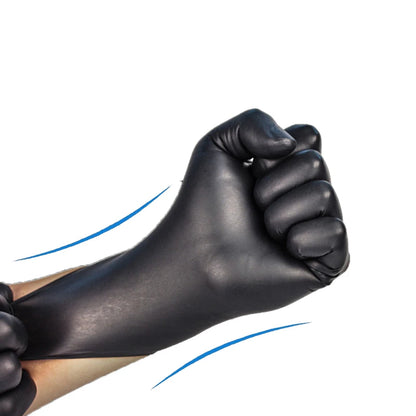 100pcs Disposable Black Nitrile Gloves