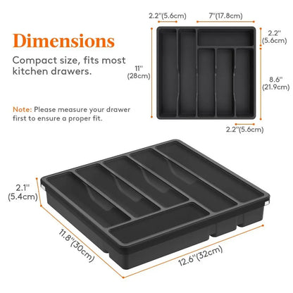 Silverware Organizer Tray with Lid