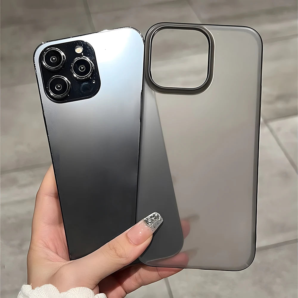 Phone case held by a hand with a blurred background