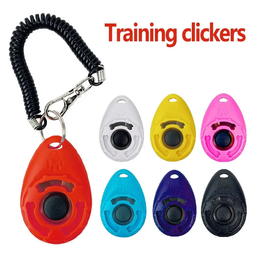 Dog Training Clicker Aid Adjustable WristStrap Sound Plastic Pet Cat Click Trainer Key Chain Dog Repeller Dog Supplies ﻿