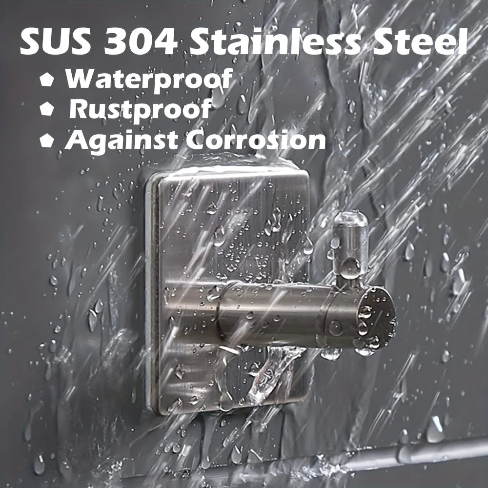 304 Steel Self-Adhesive Hooks 4pcs