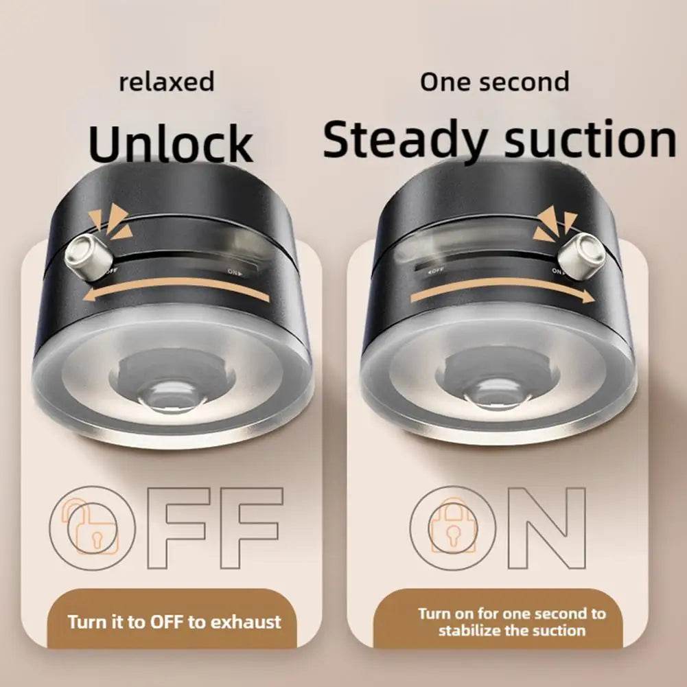 Vacuum Adsorption Magnetic Suction Cup Phone Mount Double Sided Hands-Free Magnetic Cell Phone Holder For Car/Gym/Mirror/Smoot - My Chroma Cart