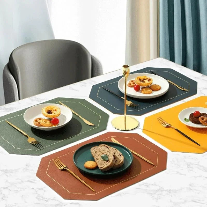 Faux Leather Waterproof Dining Placemats