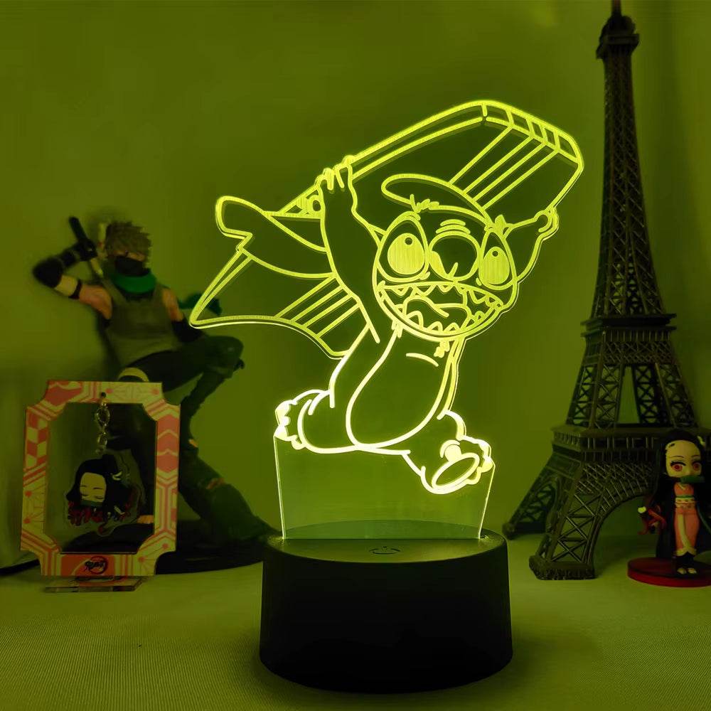 Lilo & Stitch Cartoon 7/16 Colors Creative 3D Lamp Anime Figure LED Night Lamp Touch Table Lamp Ornaments Kids Toys Gifts - My Chroma Cart