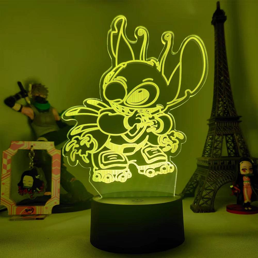 Lilo & Stitch Cartoon 7/16 Colors Creative 3D Lamp Anime Figure LED Night Lamp Touch Table Lamp Ornaments Kids Toys Gifts - My Chroma Cart
