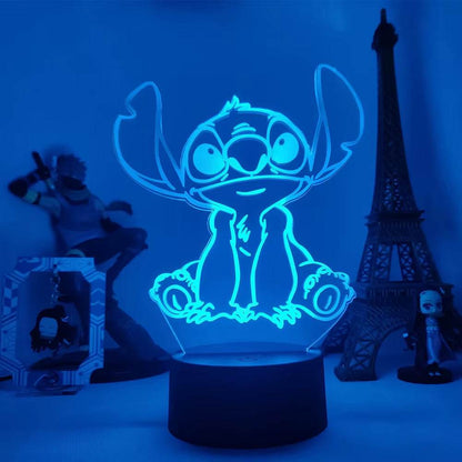 Lilo & Stitch Cartoon 7/16 Colors Creative 3D Lamp Anime Figure LED Night Lamp Touch Table Lamp Ornaments Kids Toys Gifts - My Chroma Cart