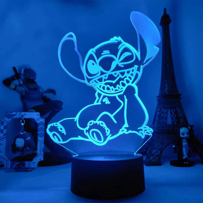 Lilo & Stitch Cartoon 7/16 Colors Creative 3D Lamp Anime Figure LED Night Lamp Touch Table Lamp Ornaments Kids Toys Gifts - My Chroma Cart