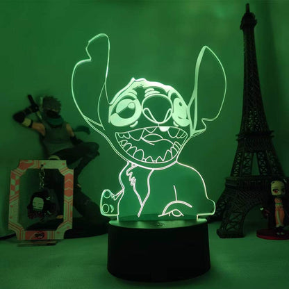 Lilo & Stitch Cartoon 7/16 Colors Creative 3D Lamp Anime Figure LED Night Lamp Touch Table Lamp Ornaments Kids Toys Gifts - My Chroma Cart