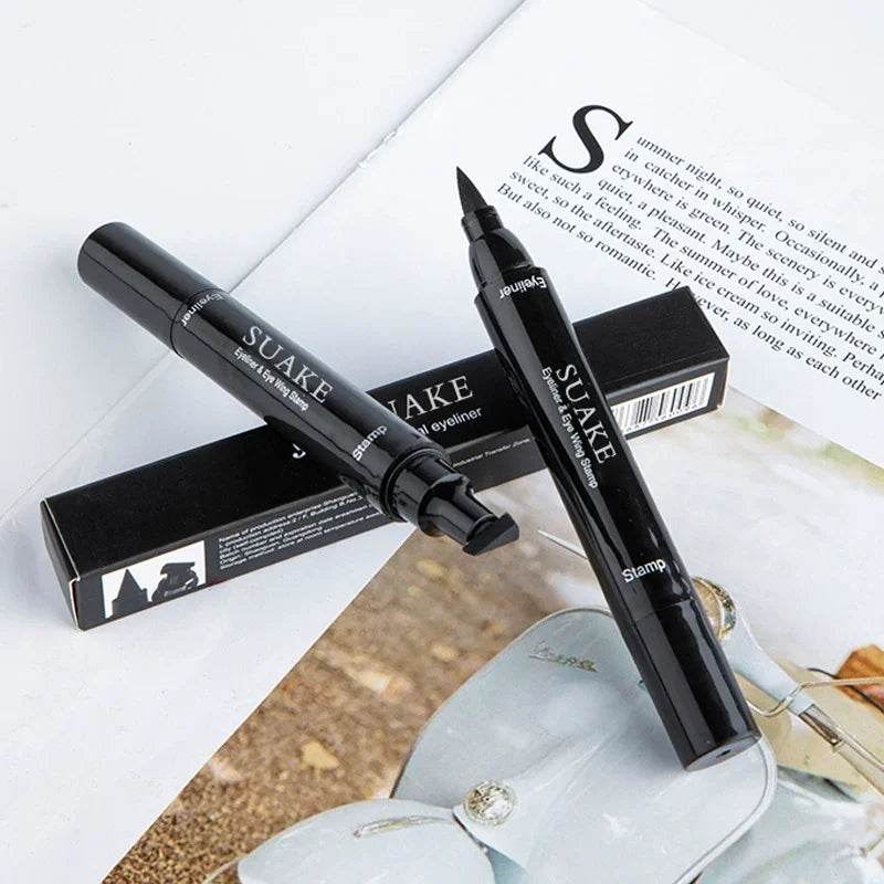 Eyeliner Stamp Korean Make up Black Liquid Eyeliner Pen Waterproof Double-Ended Eye Liner Pencil Beauty for Women Cosmetics - My Chroma Cart