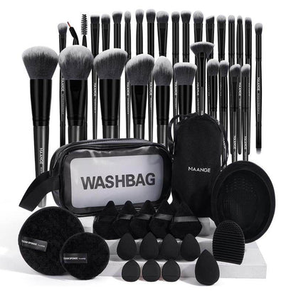 MAANGE Makeup Tool Set, 49Pcs/Set Soft Makeup Brushes, Beauty Sponge, Makeup Puffs, Face Wash Puff, Brush Cleansing Mat & Makeup Storage Bag, Makeup Tool Kit, Makeup Brush Full Set, Makeup Sponges, Cosmetic Tool - My Chroma Cart