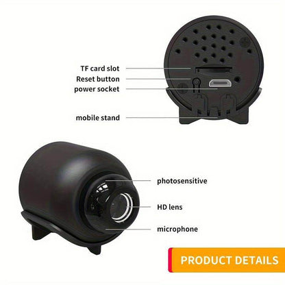 1Pc, Wireless Security Camera, 2.4Ghz Small Wifi Pet/Office/Home/Factory Security Camera, Remote Home Watching, Home Anytime, Anywhere, Wide Angle Range Electric Home Security IP Camera (Product without Memory Card) - My Chroma Cart