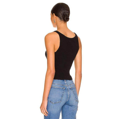 RE/DONE X Hanes Cropped Rib Tank in Optic White - My Chroma Cart