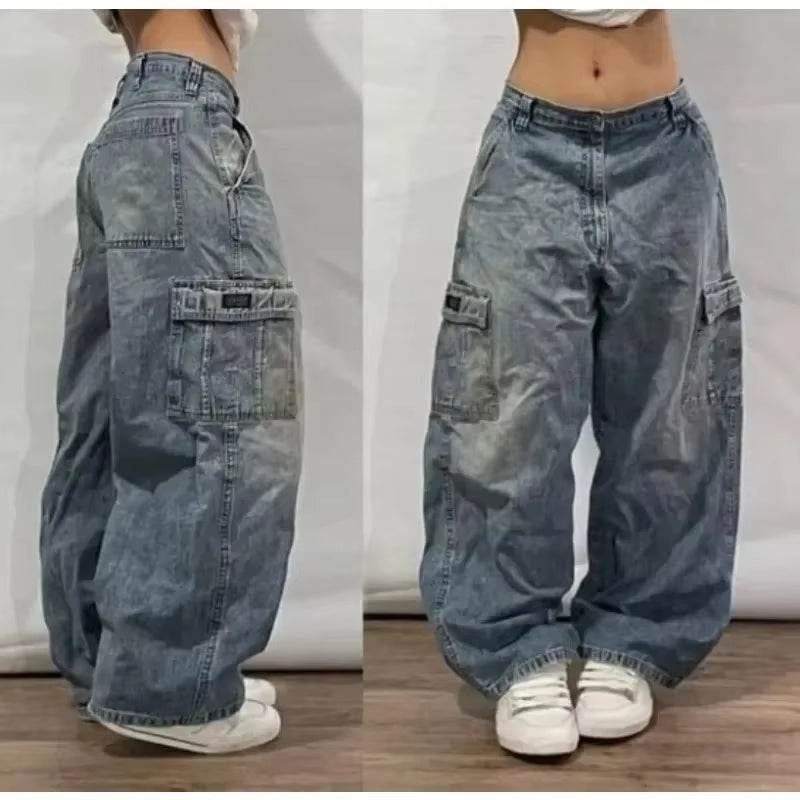 Streetwear New Fashion Oversized Print Baggy Jeans Y2K Harajuku Hip-Hop Vintage Pop Gothic High Waist Wide-Leg Pants Trousers - My Chroma Cart