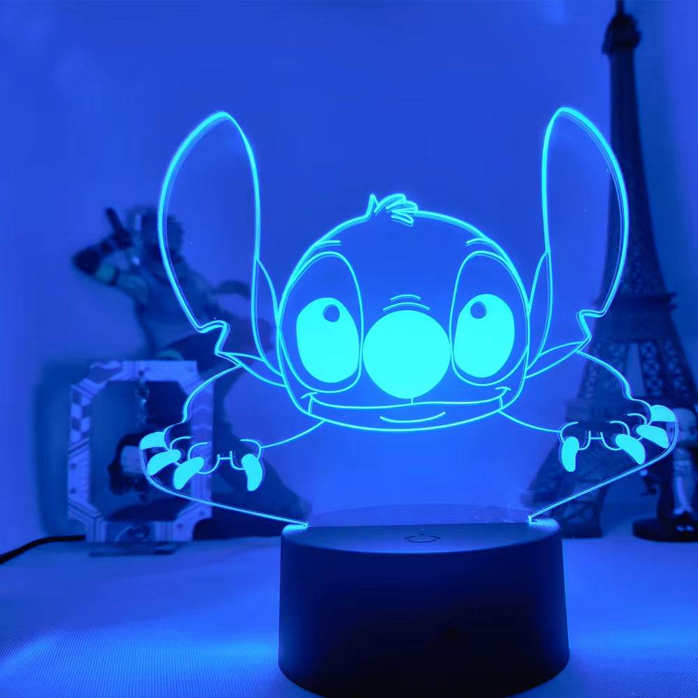 Lilo & Stitch Cartoon 7/16 Colors Creative 3D Lamp Anime Figure LED Night Lamp Touch Table Lamp Ornaments Kids Toys Gifts - My Chroma Cart