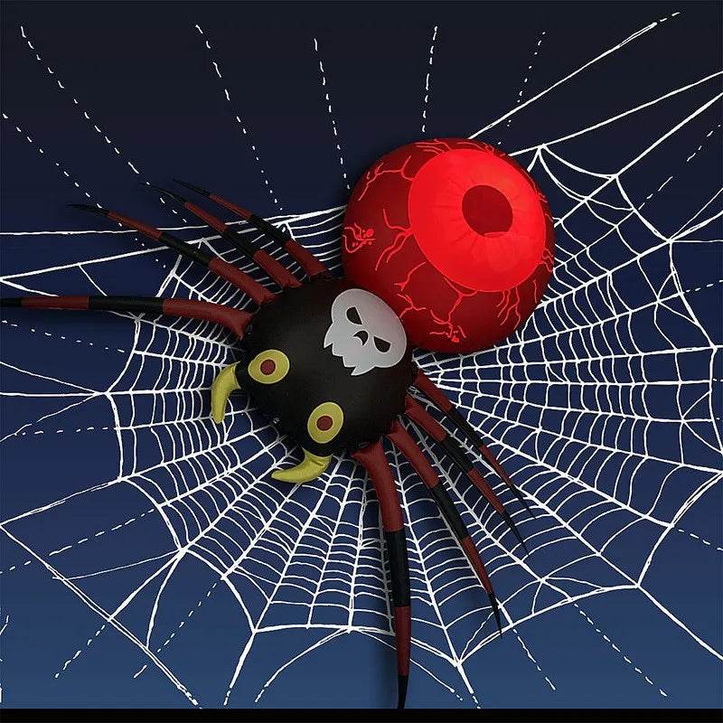 Halloween Decorations PVC Inflatable Spider LED Glow in the Dark Spider Balloon Halloween Party Supplies Yard Scary Ornaments - My Chroma Cart