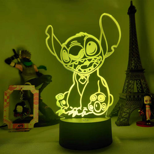 Lilo & Stitch Cartoon 7/16 Colors Creative 3D Lamp Anime Figure LED Night Lamp Touch Table Lamp Ornaments Kids Toys Gifts - My Chroma Cart