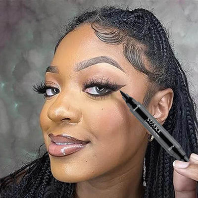 Eyeliner Stamp Korean Make up Black Liquid Eyeliner Pen Waterproof Double-Ended Eye Liner Pencil Beauty for Women Cosmetics - My Chroma Cart