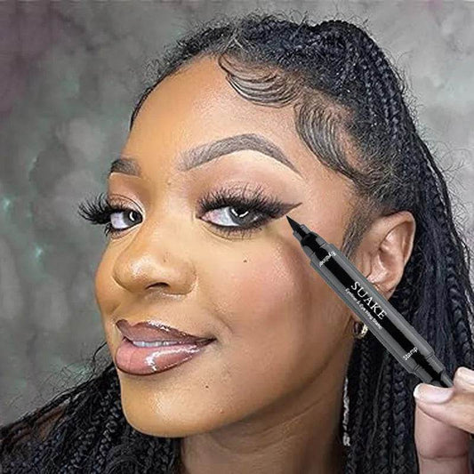 Eyeliner Stamp Korean Make up Black Liquid Eyeliner Pen Waterproof Double-Ended Eye Liner Pencil Beauty for Women Cosmetics - My Chroma Cart